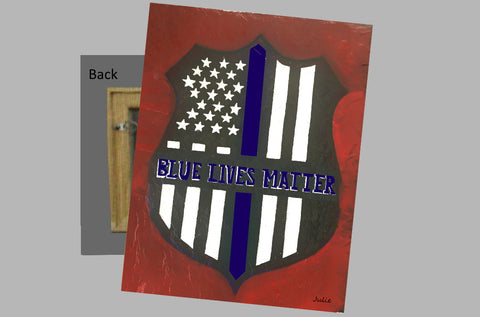 Blue Lives Matter on a Metal Print